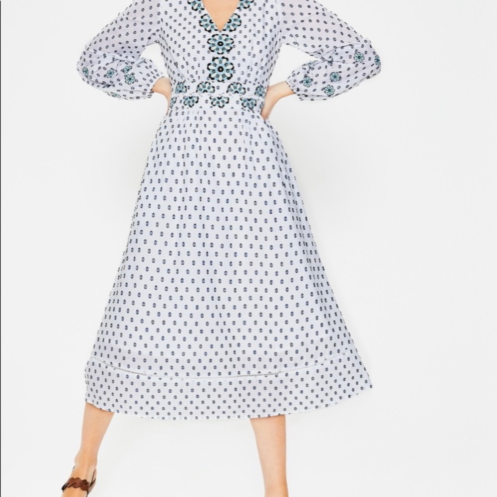 NWT Boden Flossie Embroidered Midi Dress